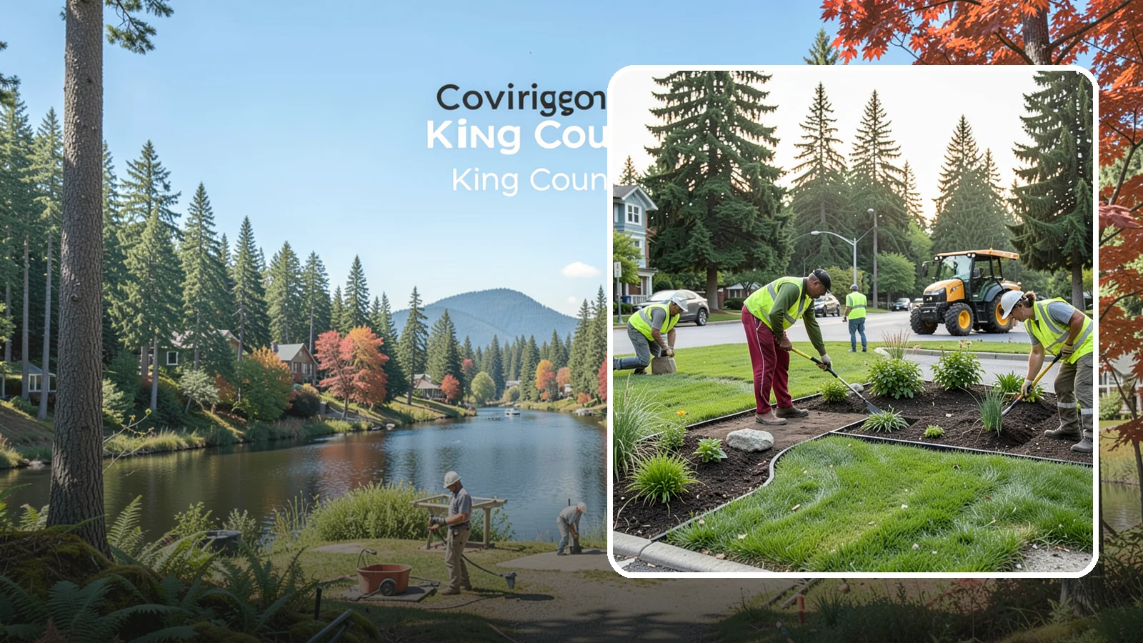 Municipal Landscape Installation in Covington, King County, WA - We build new public landscapes, from plantings and beds to irrigation and hardscape edging, for Western Washington capital and...