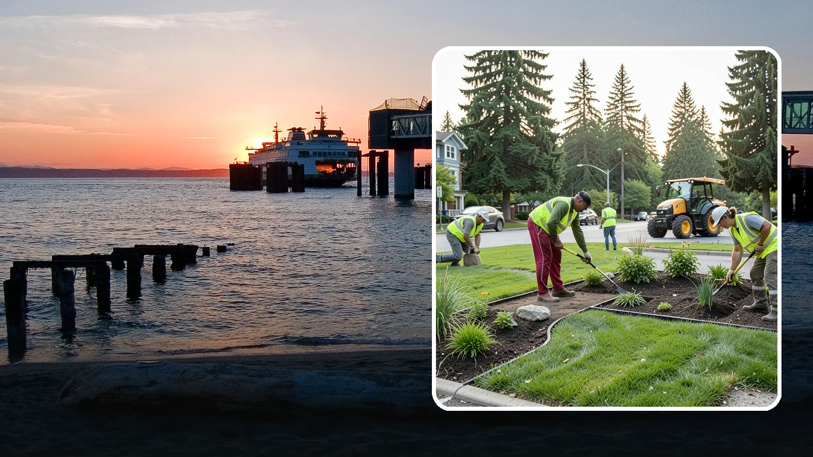 Municipal Landscape Installation in Edmonds, Snohomish County, WA - We build new public landscapes, from plantings and beds to irrigation and hardscape edging, for Western Washington capital and...