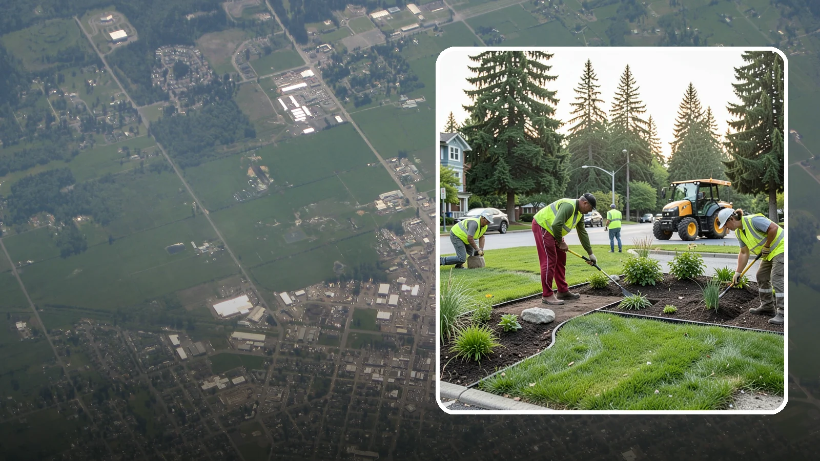 Municipal Landscape Installation in Enumclaw, King County, WA - We build new public landscapes, from plantings and beds to irrigation and hardscape edging, for Western Washington capital and...