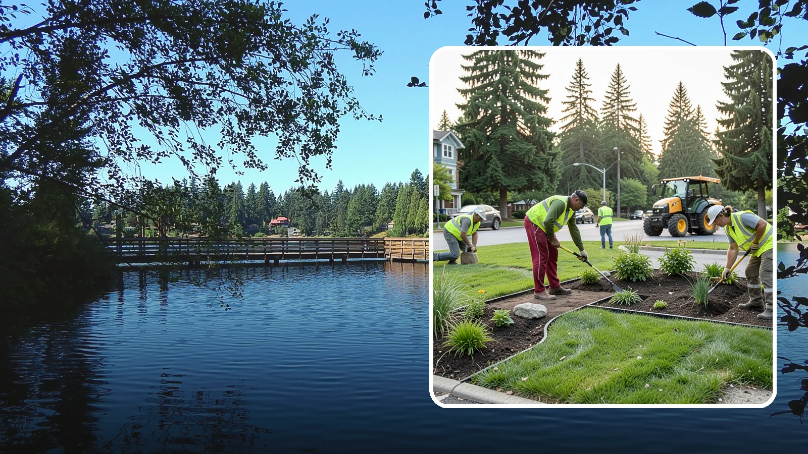 Municipal Landscape Installation in Federal Way, King County, WA - We build new public landscapes, from plantings and beds to irrigation and hardscape edging, for Western Washington capital and...