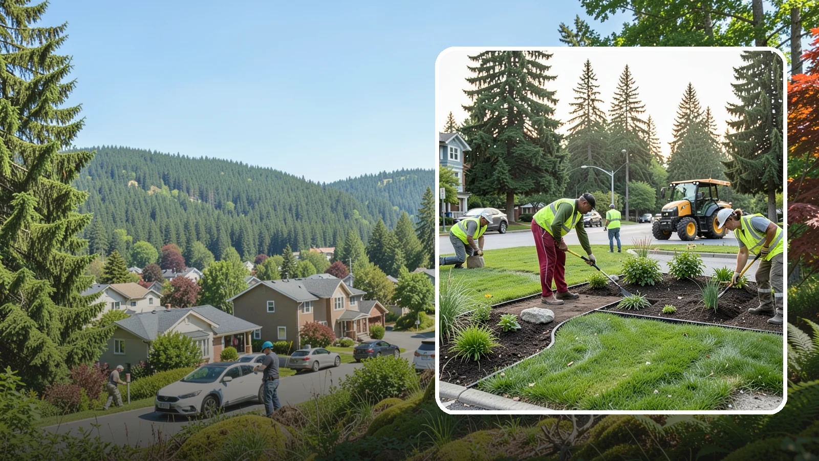 Municipal Landscape Installation in Index, Snohomish County, WA - We build new public landscapes, from plantings and beds to irrigation and hardscape edging, for Western Washington capital and...
