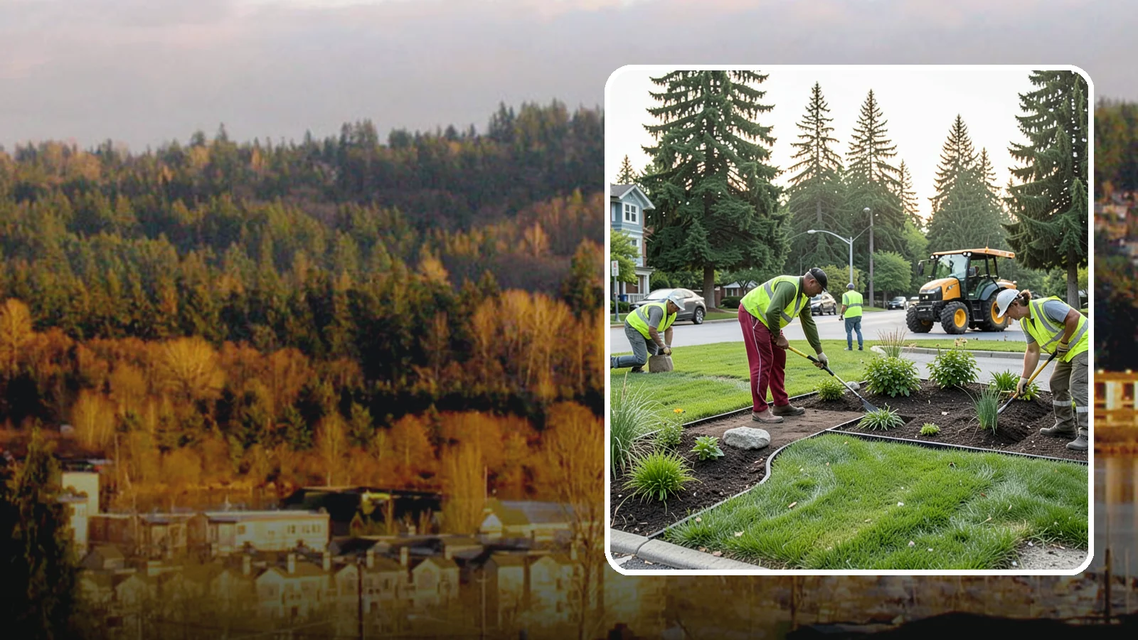 Municipal Landscape Installation in Kenmore, King County, WA - We build new public landscapes, from plantings and beds to irrigation and hardscape edging, for Western Washington capital and...