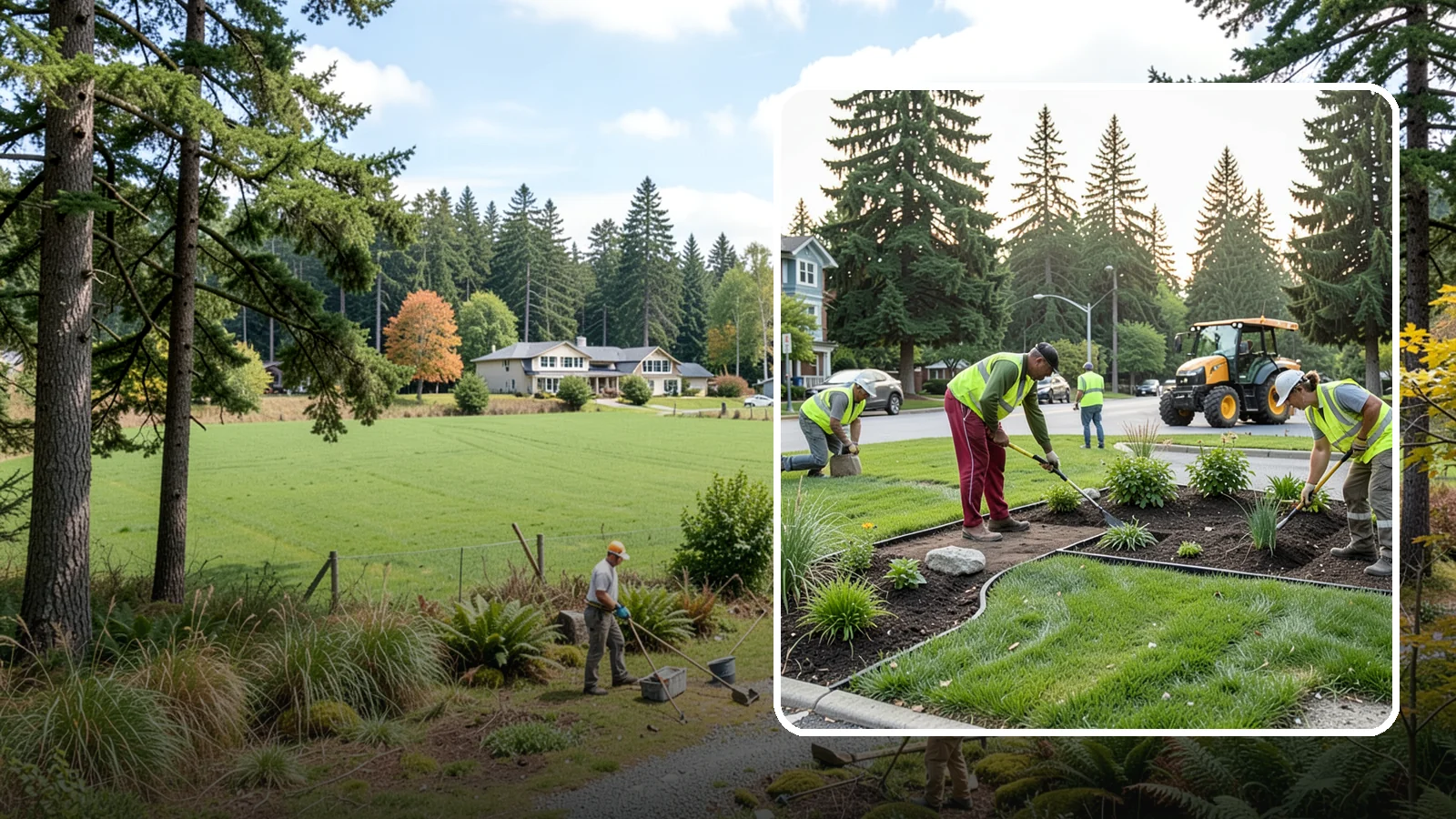 Municipal Landscape Installation in Lyman, Skagit County, WA - We build new public landscapes, from plantings and beds to irrigation and hardscape edging, for Western Washington capital and...