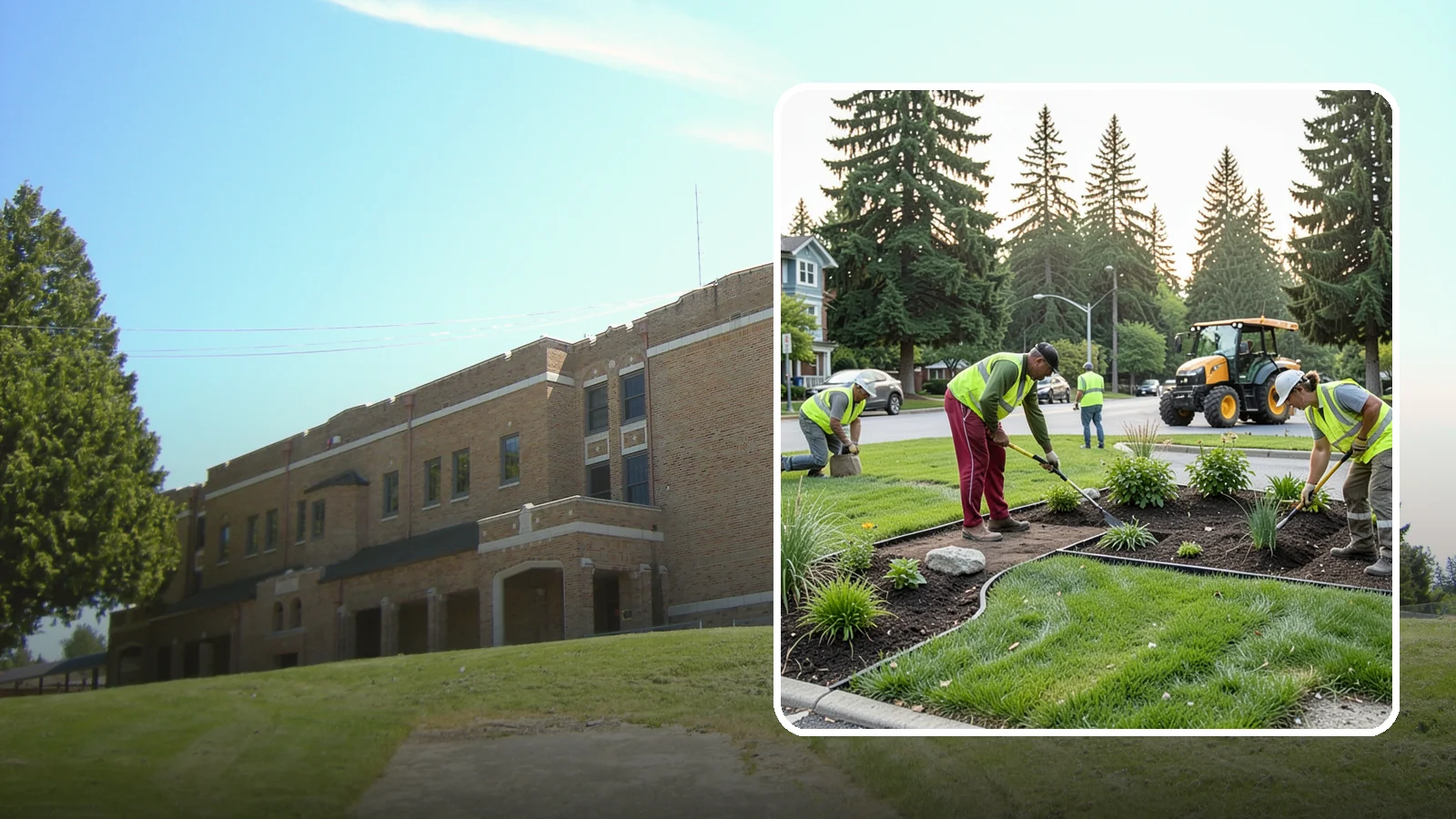 Municipal Landscape Installation in Maple Valley, King County, WA - We build new public landscapes, from plantings and beds to irrigation and hardscape edging, for Western Washington capital and...