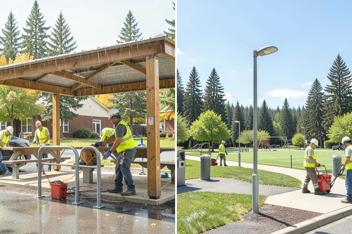 Municipal Landscape Installation in Mercer Island, King County, WA - We review plans and specifications and confirm the plant and material schedule