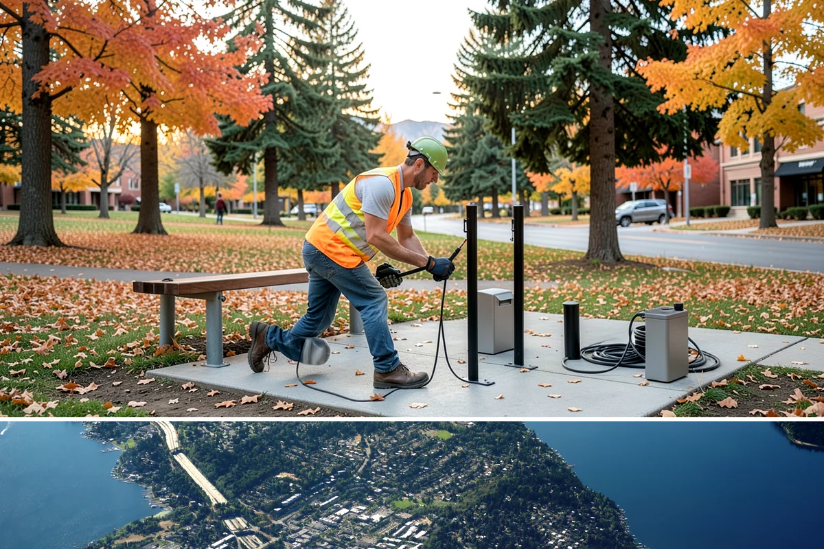 Municipal Landscape Installation in Mercer Island, King County, WA - Installation is best scheduled for fall or spring to give new plantings a mild establishment window ahead of summer stress.