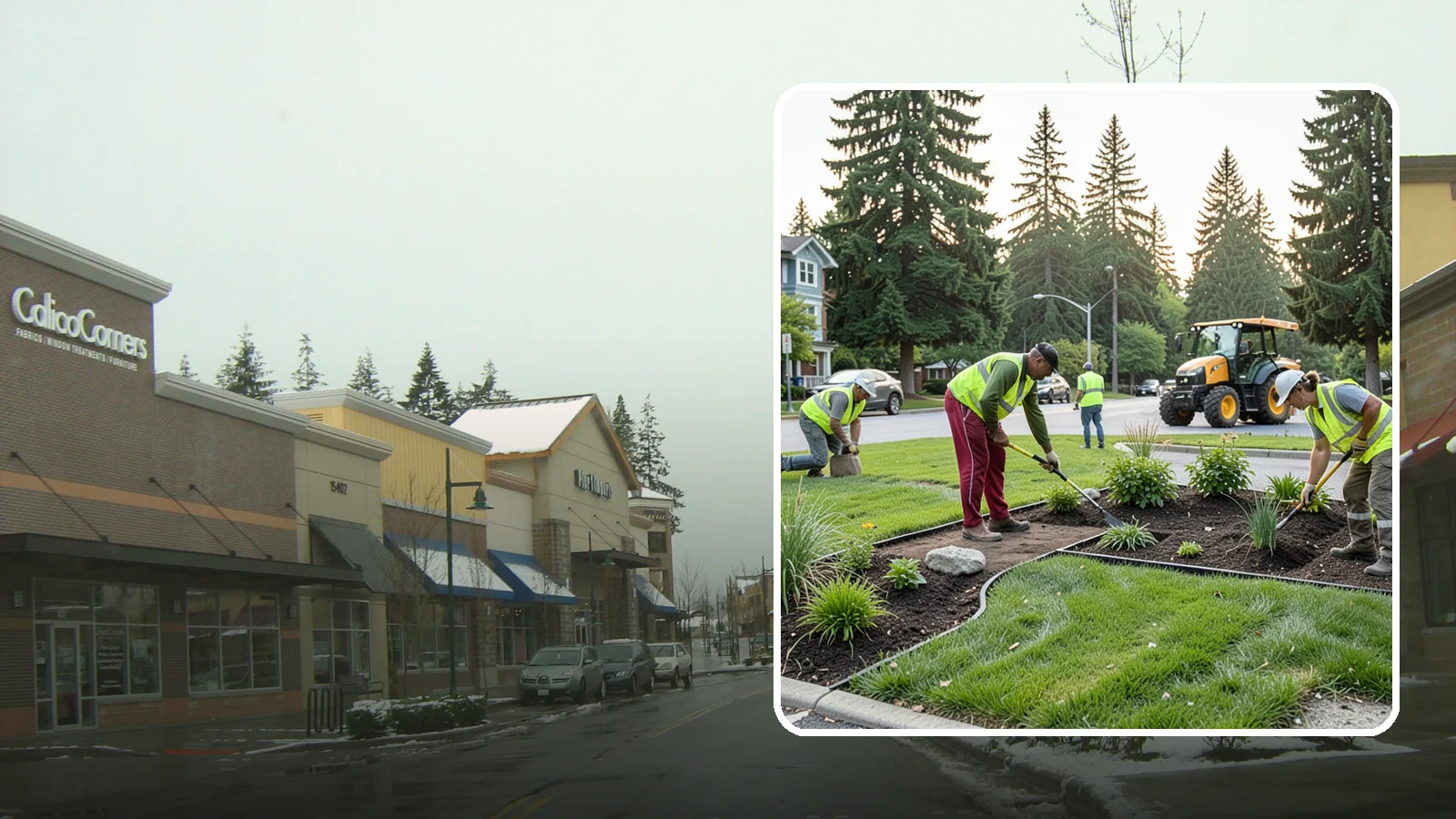 Municipal Landscape Installation in Mill Creek, Snohomish County, WA - We build new public landscapes, from plantings and beds to irrigation and hardscape edging, for Western Washington capital and...