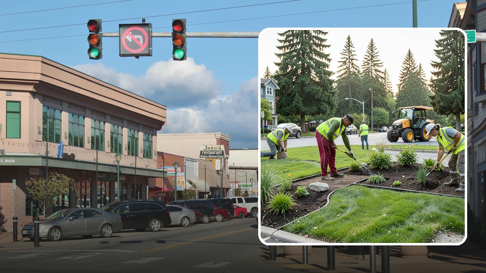 Municipal Landscape Installation in Monroe, Snohomish County, WA - We build new public landscapes, from plantings and beds to irrigation and hardscape edging, for Western Washington capital and...