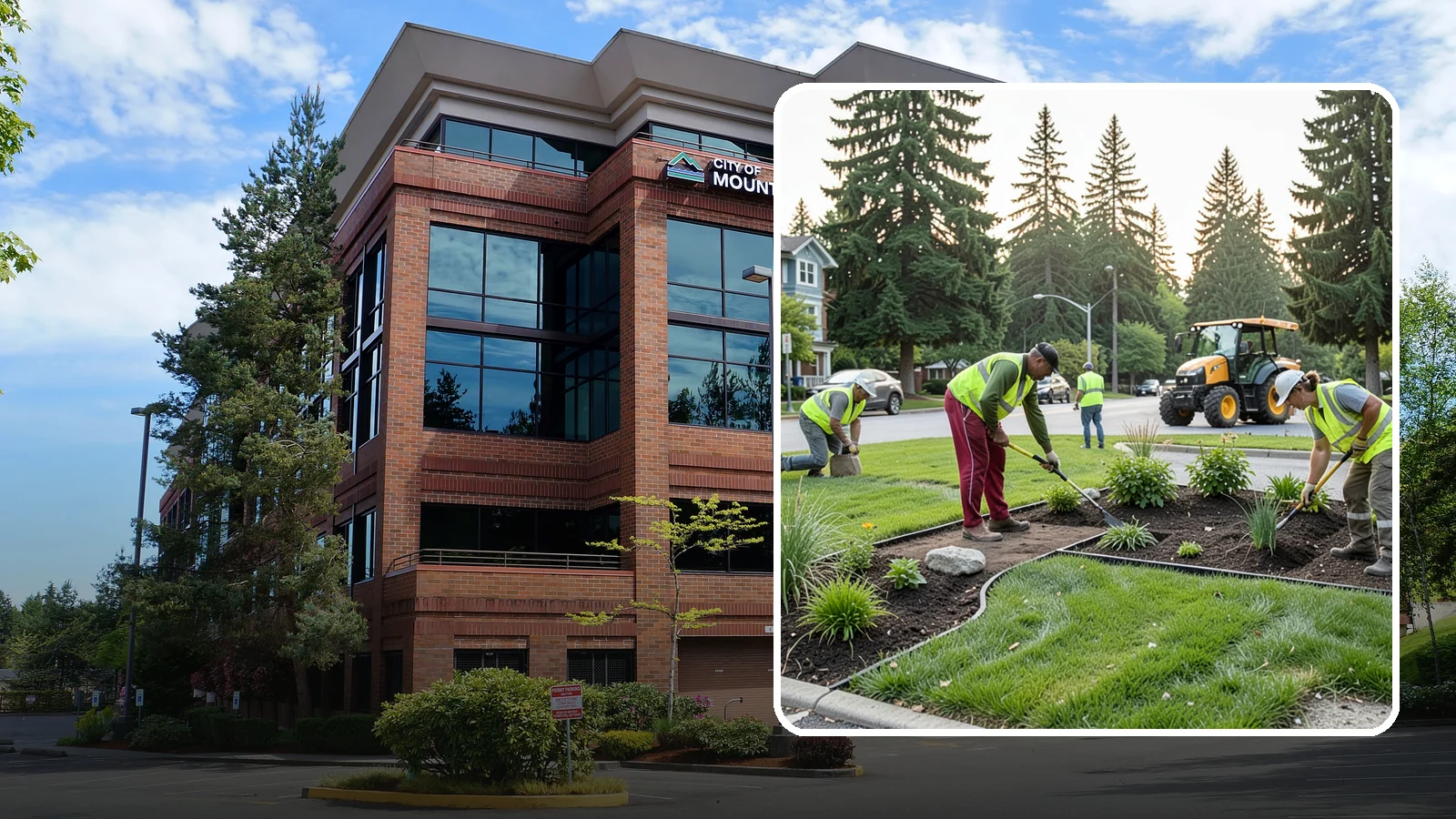 Municipal Landscape Installation in Mountlake Terrace, Snohomish County, WA - We build new public landscapes, from plantings and beds to irrigation and hardscape edging, for Western Washington capital and...
