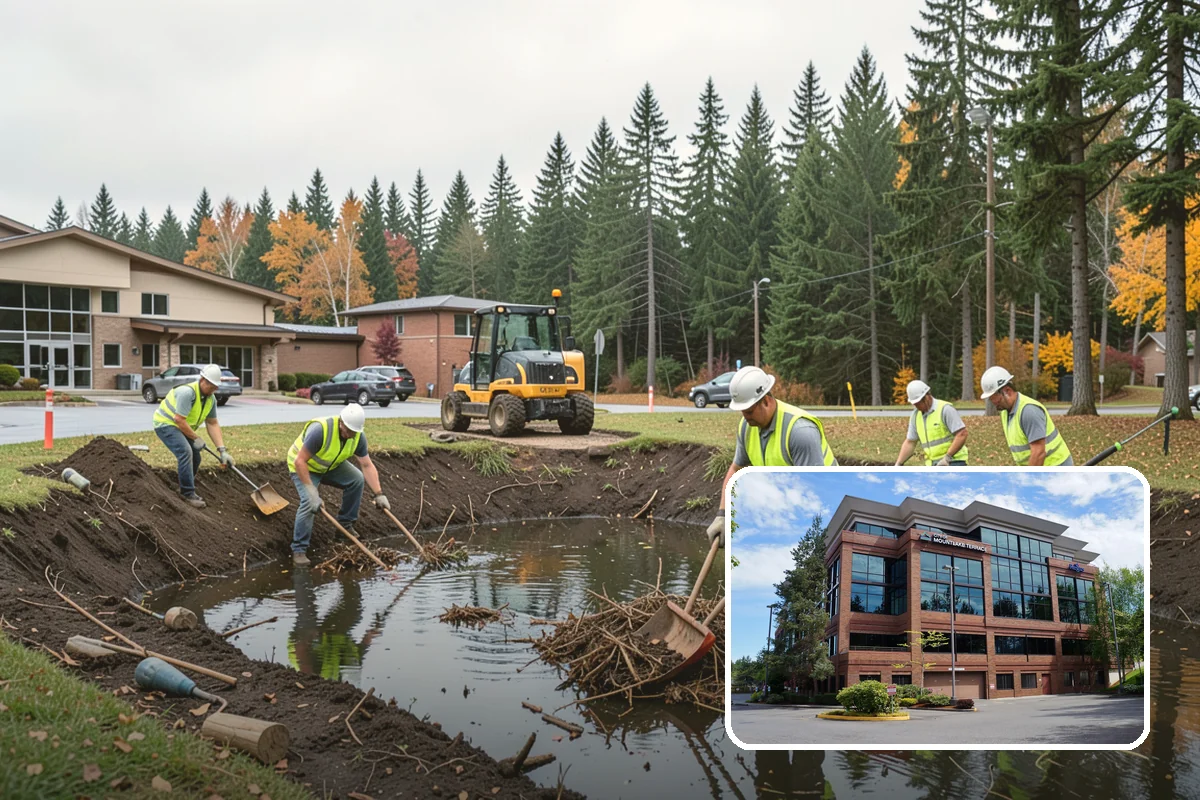 Municipal Landscape Installation in Mountlake Terrace, Snohomish County, WA - Turnkey installation coordinates plants, soil, and irrigation under one contract