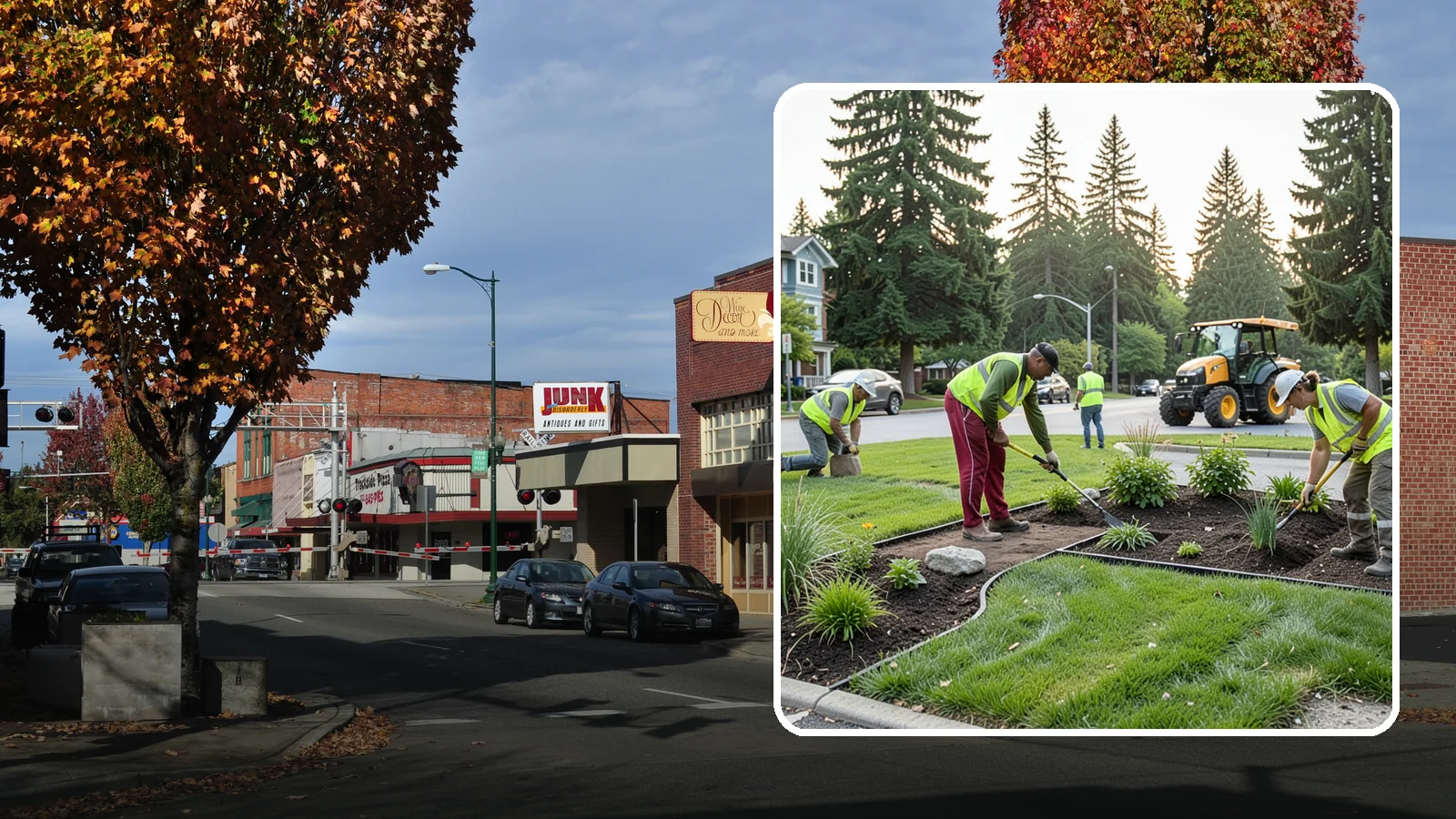 Municipal Landscape Installation in Puyallup, Pierce County, WA - We build new public landscapes, from plantings and beds to irrigation and hardscape edging, for Western Washington capital and...