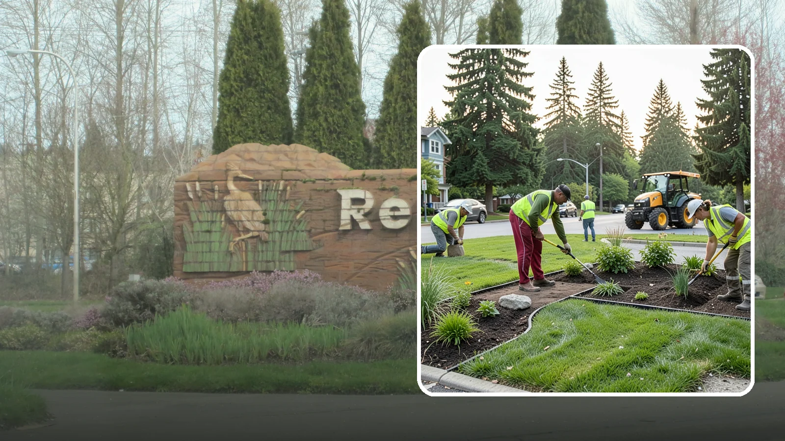 Municipal Landscape Installation in Renton, King County, WA - We build new public landscapes, from plantings and beds to irrigation and hardscape edging, for Western Washington capital and...
