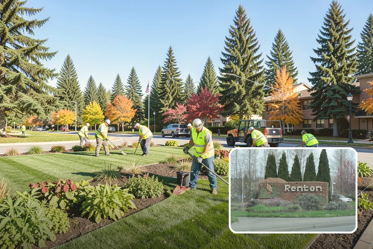 Municipal Landscape Installation in Renton, King County, WA - Turnkey installation coordinates plants, soil, and irrigation under one contract
