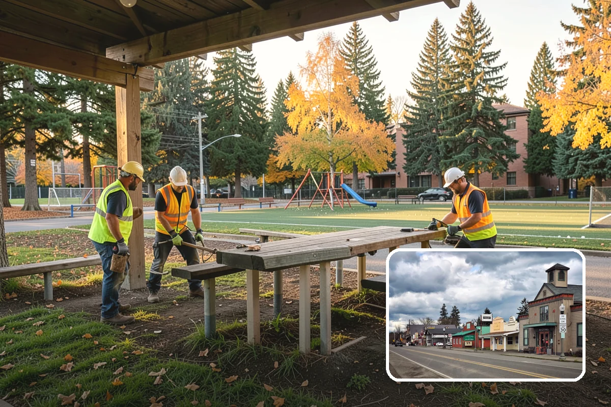 Municipal Landscape Installation in Roy, Pierce County, WA - Turnkey installation coordinates plants, soil, and irrigation under one contract