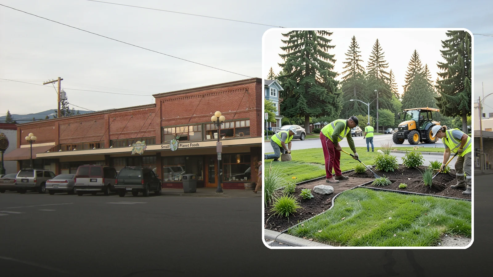 Municipal Landscape Installation in Sedro-Woolley, Skagit County, WA - We build new public landscapes, from plantings and beds to irrigation and hardscape edging, for Western Washington capital and...