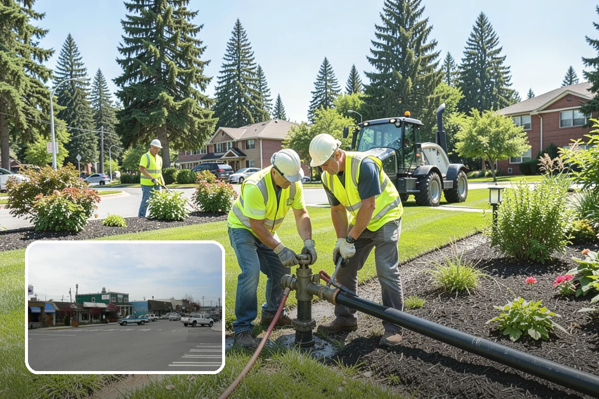 Municipal Landscape Installation in Stanwood, Snohomish County, WA - Turnkey installation coordinates plants, soil, and irrigation under one contract