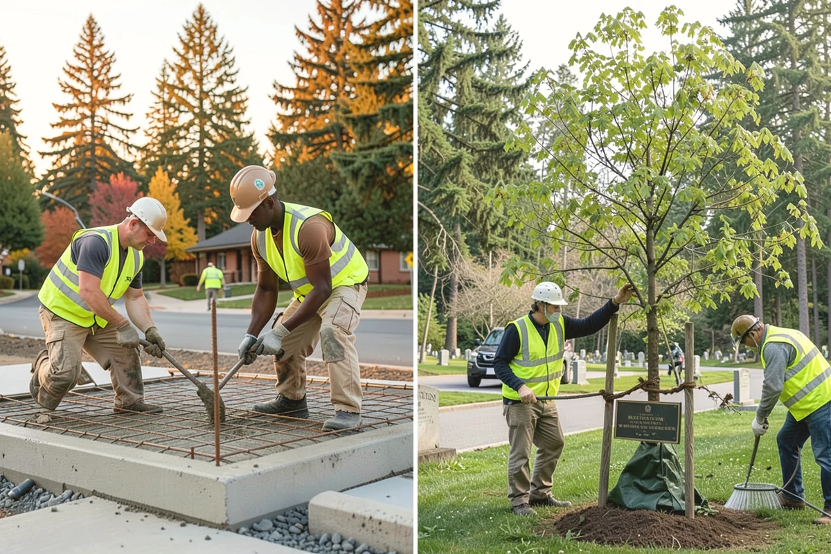 Municipal Landscape Installation in Tukwila, King County, WA - We review plans and specifications and confirm the plant and material schedule
