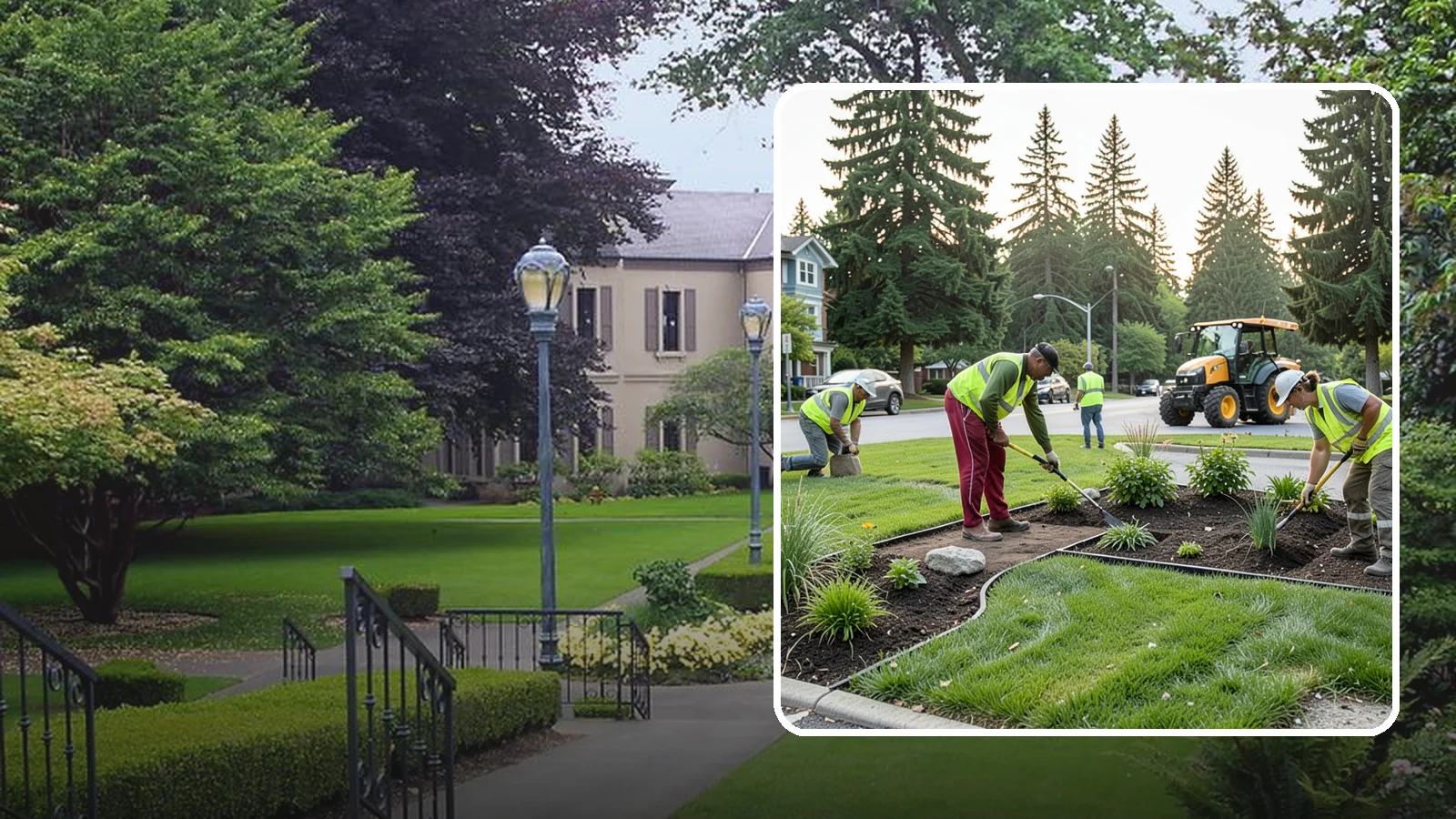 Municipal Landscape Installation in Woodinville, King County, WA - We build new public landscapes, from plantings and beds to irrigation and hardscape edging, for Western Washington capital and...