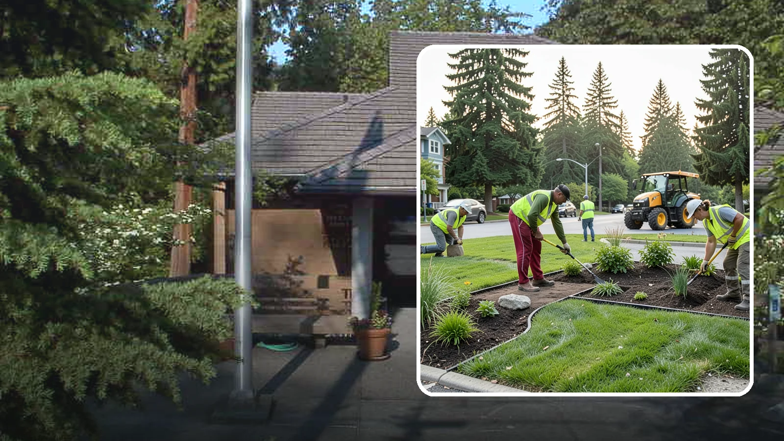 Municipal Landscape Installation in Yarrow Point, King County, WA - We build new public landscapes, from plantings and beds to irrigation and hardscape edging, for Western Washington capital and...