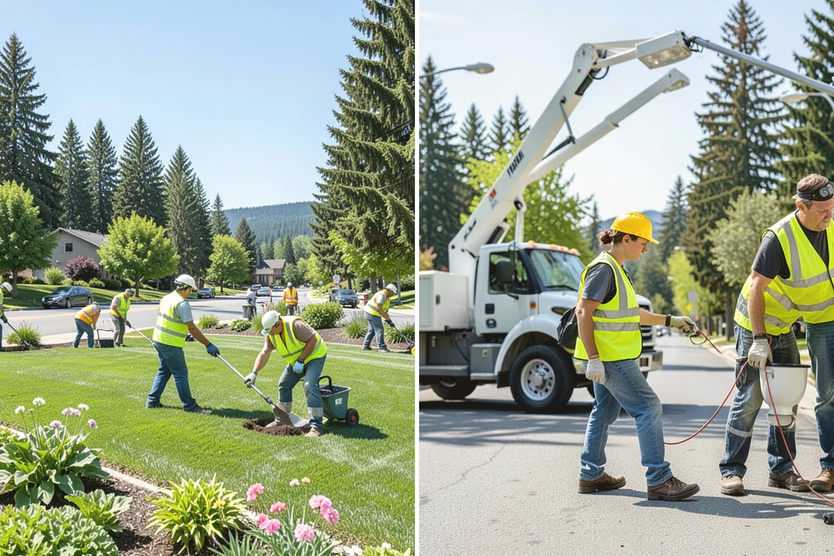 Municipal Mulch Installation in Anacortes, Skagit County, WA - We calculate coverage and confirm mulch type and depth by area