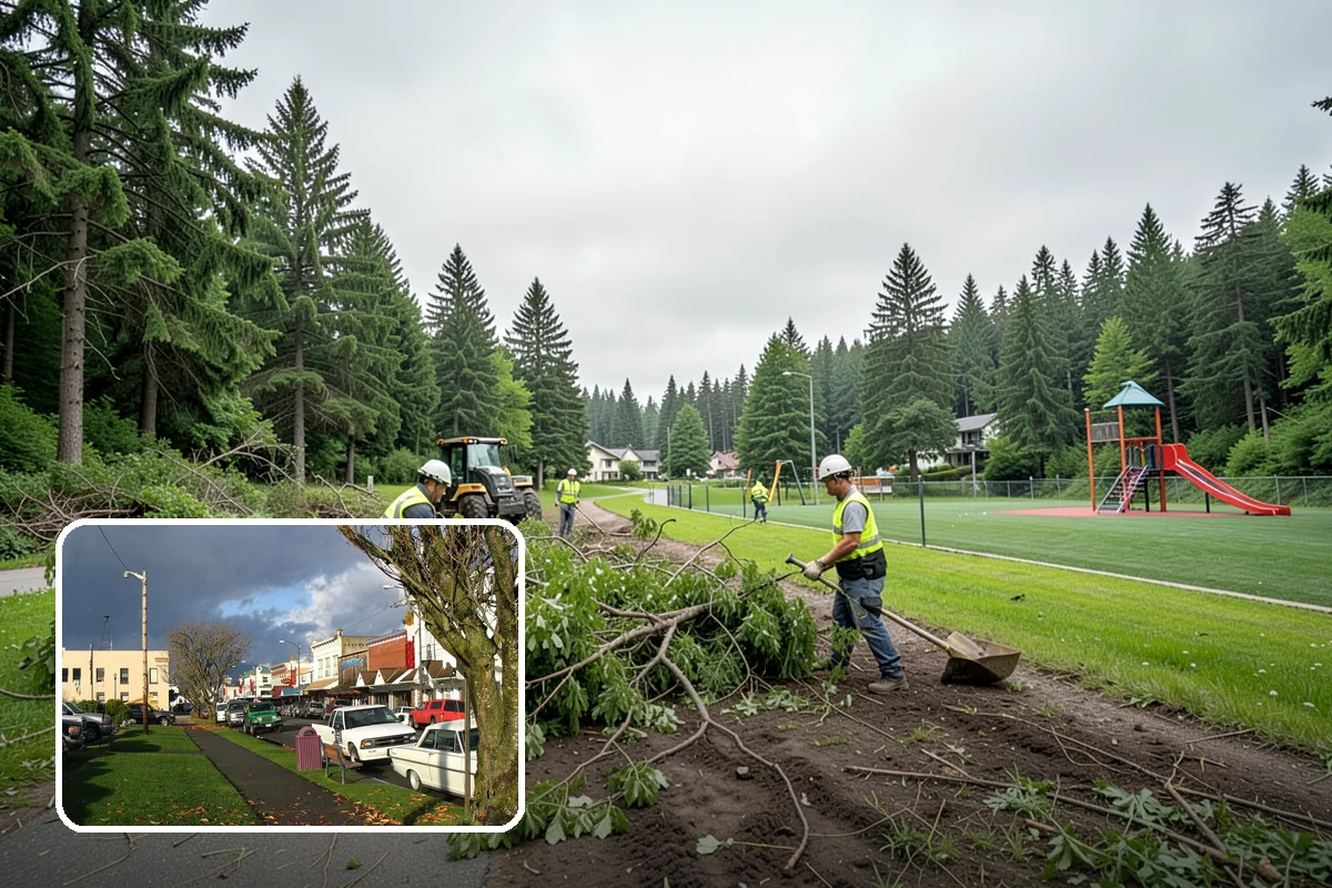 Municipal Mulch Installation in Arlington, Snohomish County, WA - Proper depth conserves soil moisture and suppresses weeds