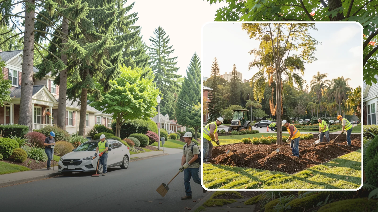 Municipal Mulch Installation in Beaux Arts Village, King County, WA - We install organic mulch in public tree rings, beds, and natural areas to conserve moisture and build soil for Western Washington...