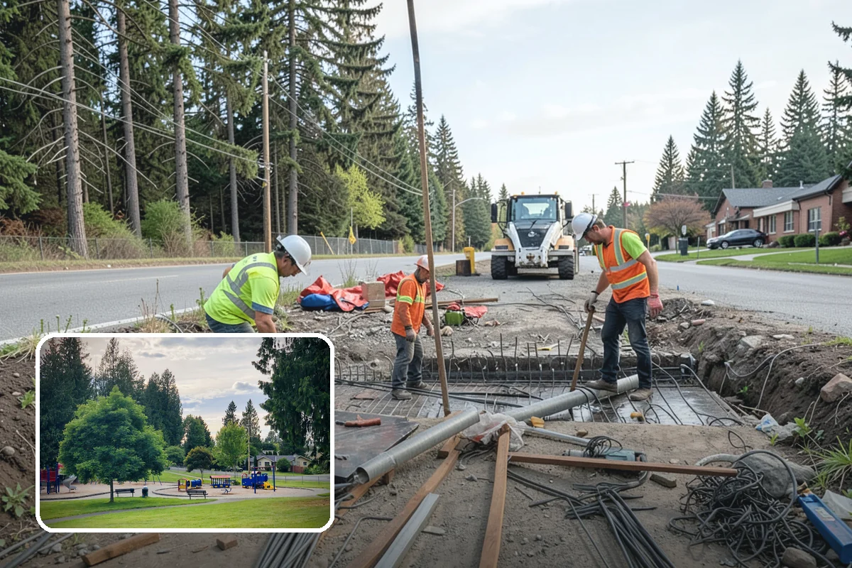 Municipal Mulch Installation in Bonney Lake, Pierce County, WA - Proper depth conserves soil moisture and suppresses weeds