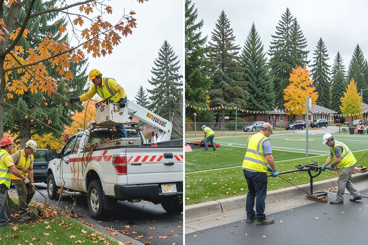 Municipal Mulch Installation in Bonney Lake, Pierce County, WA - We calculate coverage and confirm mulch type and depth by area