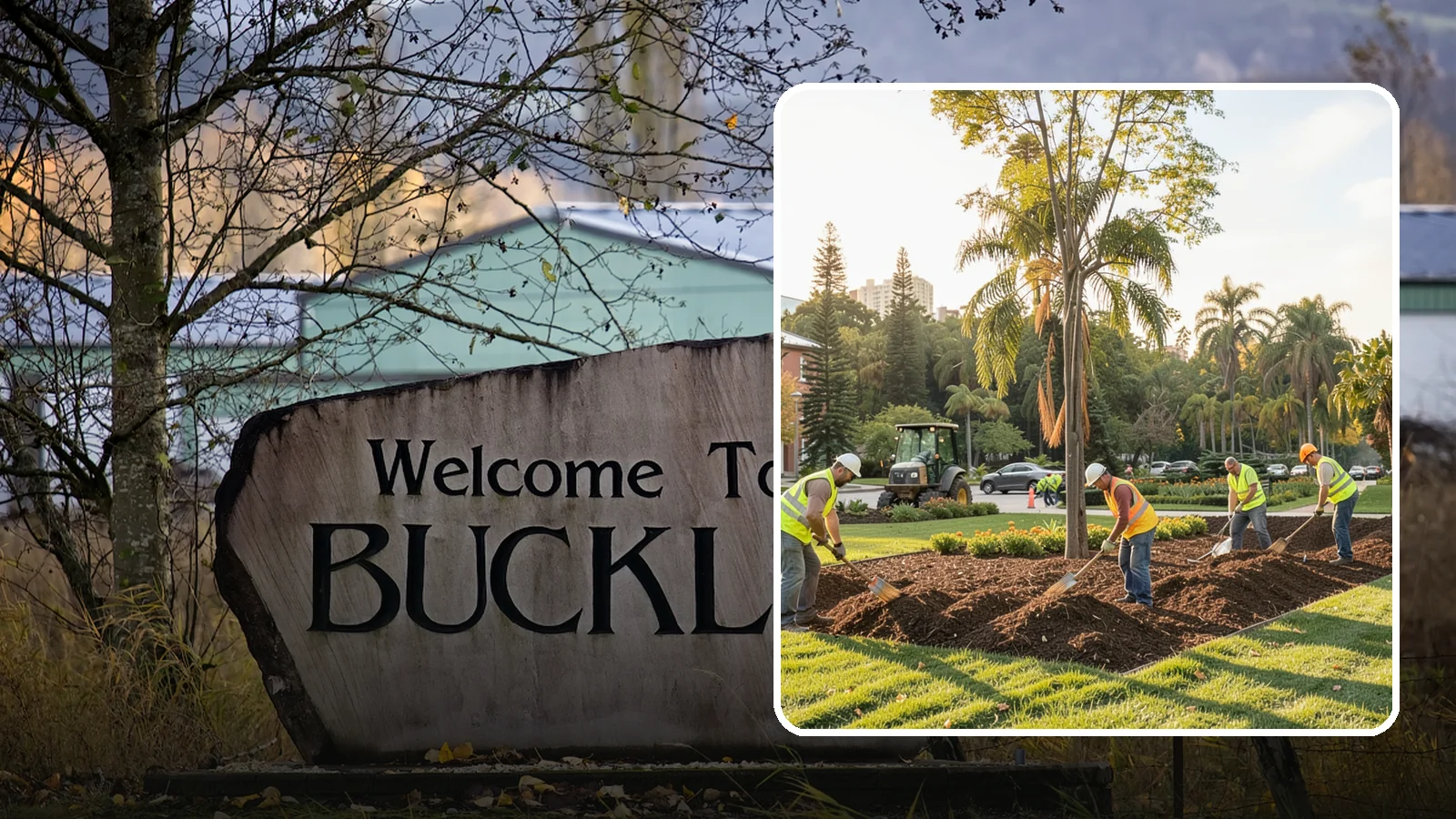 Municipal Mulch Installation in Buckley, Pierce County, WA - We install organic mulch in public tree rings, beds, and natural areas to conserve moisture and build soil for Western Washington...