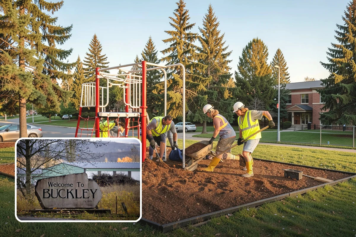 Municipal Mulch Installation in Buckley, Pierce County, WA - Proper depth conserves soil moisture and suppresses weeds