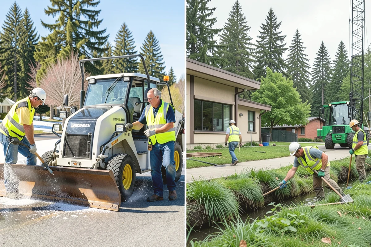 Municipal Mulch Installation in Burlington, Skagit County, WA - We calculate coverage and confirm mulch type and depth by area