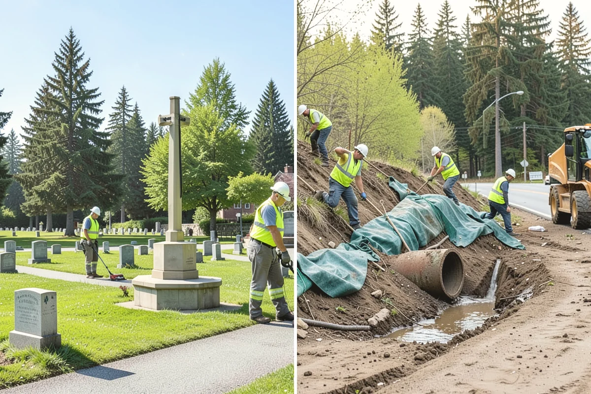 Municipal Mulch Installation in Carbonado, Pierce County, WA - We calculate coverage and confirm mulch type and depth by area