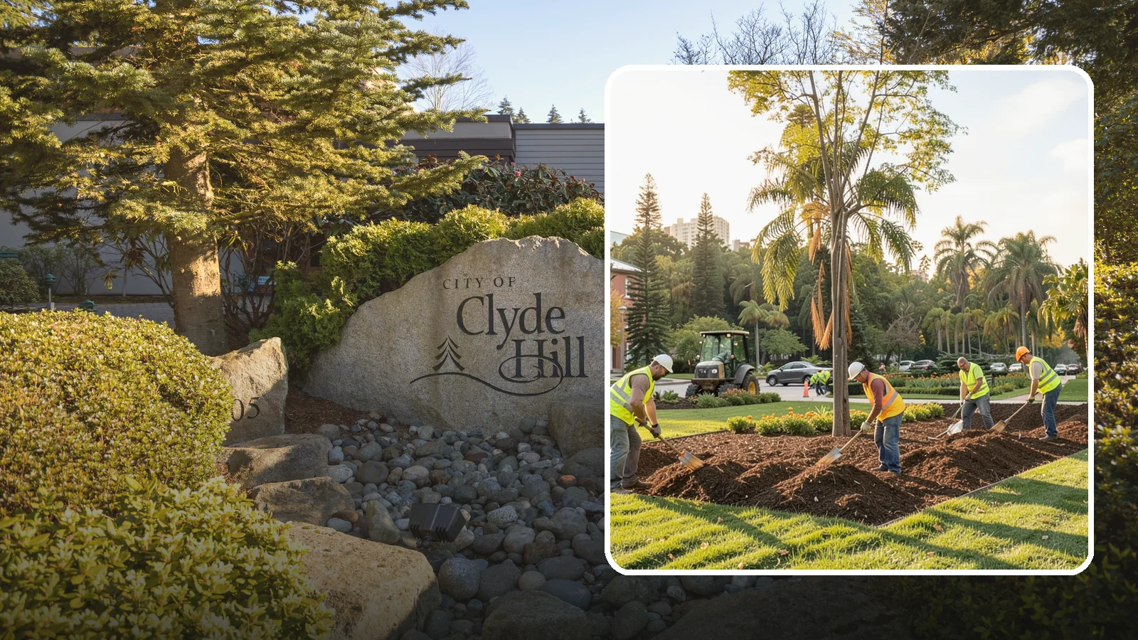 Municipal Mulch Installation in Clyde Hill, King County, WA - We install organic mulch in public tree rings, beds, and natural areas to conserve moisture and build soil for Western Washington...