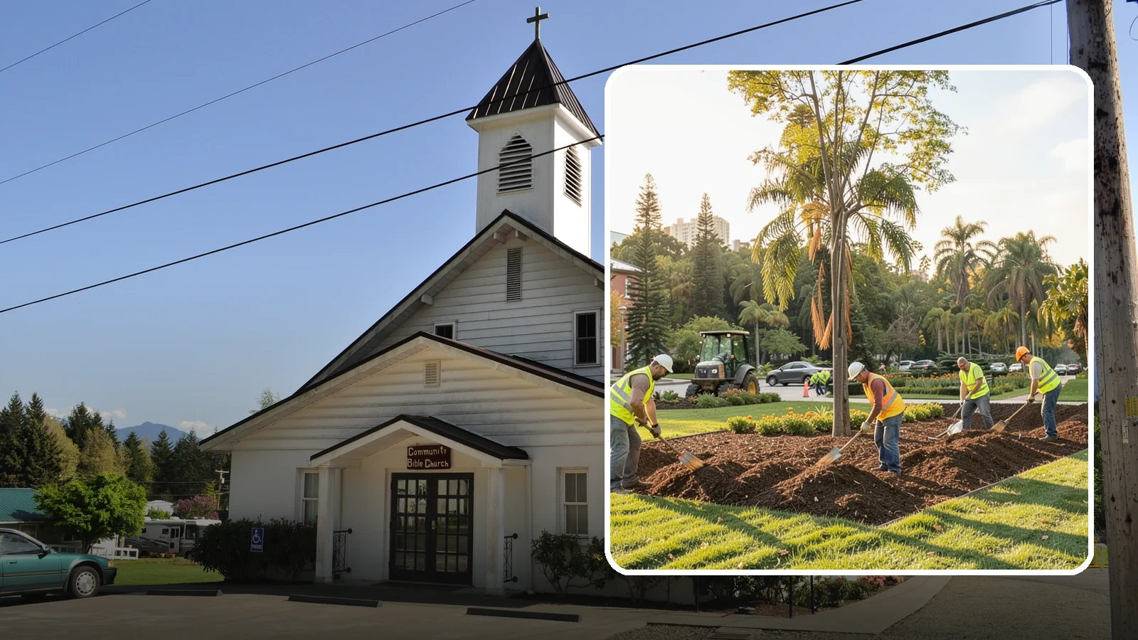 Municipal Mulch Installation in Concrete, Skagit County, WA - We install organic mulch in public tree rings, beds, and natural areas to conserve moisture and build soil for Western Washington...
