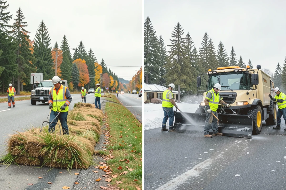 Municipal Mulch Installation in Eatonville, Pierce County, WA - We calculate coverage and confirm mulch type and depth by area