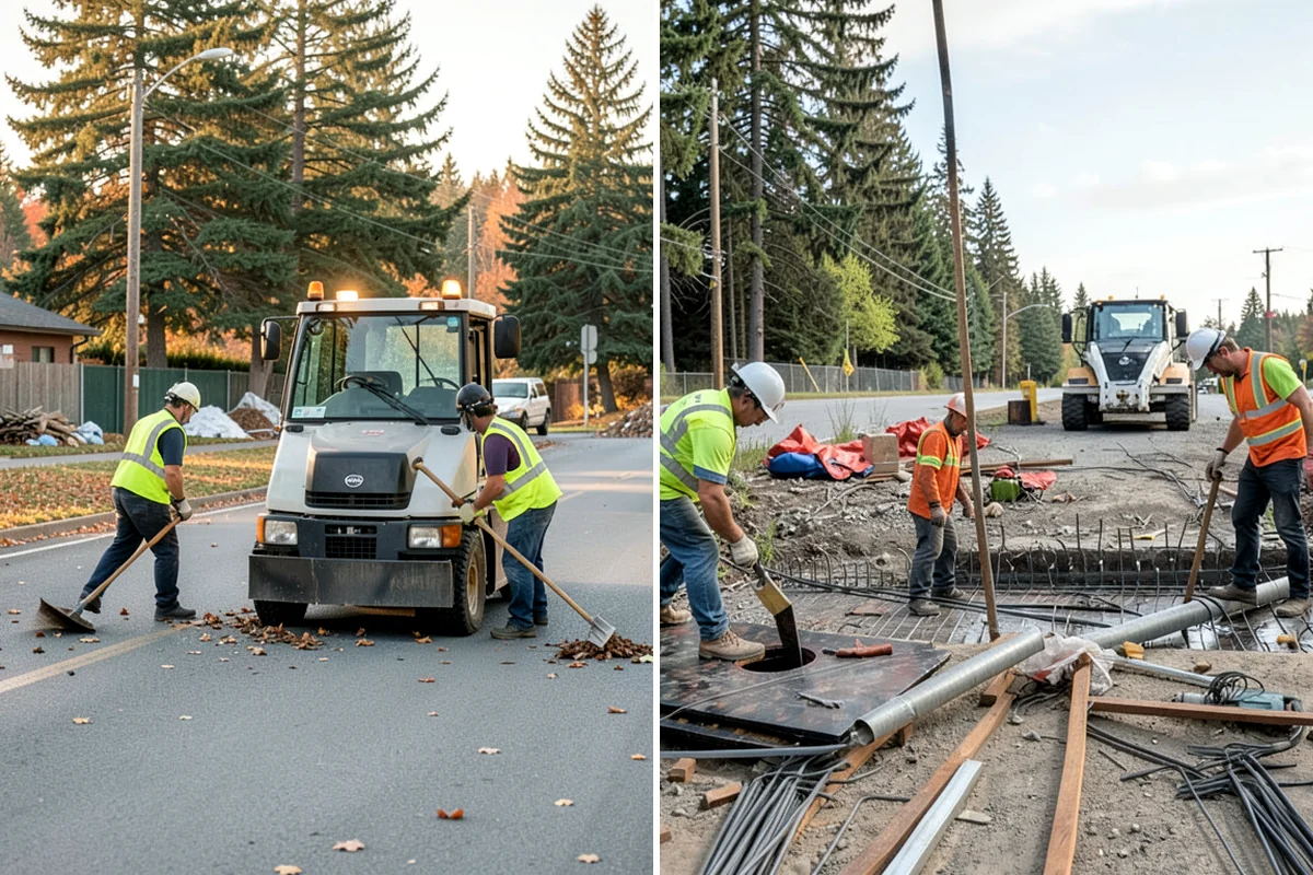 Municipal Mulch Installation in Federal Way, King County, WA - We calculate coverage and confirm mulch type and depth by area