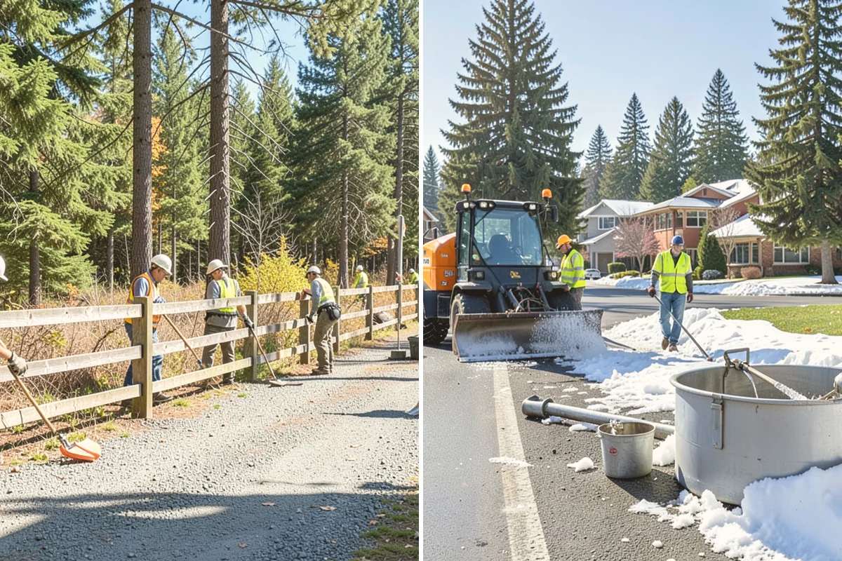 Municipal Mulch Installation in Fife, Pierce County, WA - We calculate coverage and confirm mulch type and depth by area