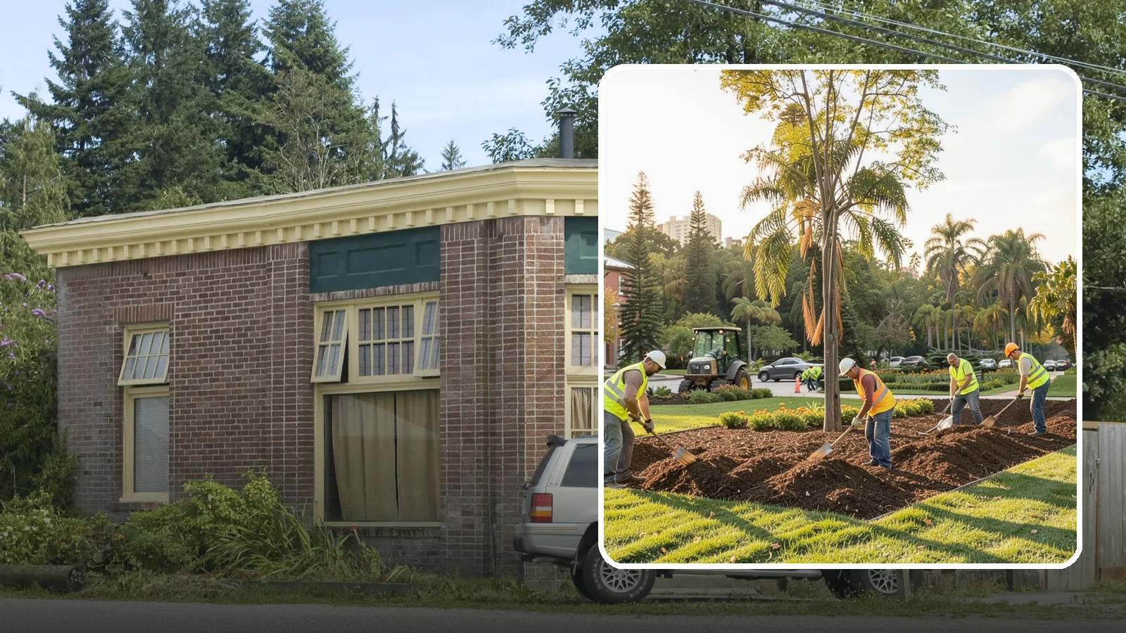 Municipal Mulch Installation in Hamilton, Skagit County, WA - We install organic mulch in public tree rings, beds, and natural areas to conserve moisture and build soil for Western Washington...