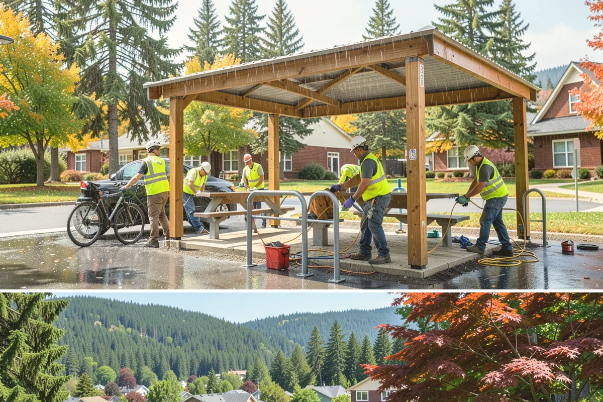Municipal Mulch Installation in Index, Snohomish County, WA - Late spring application maximizes moisture retention through summer, while fall mulching insulates roots ahead of winter.
