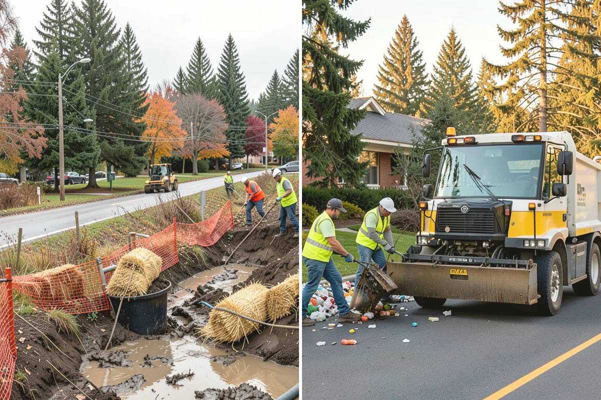 Municipal Mulch Installation in Issaquah, King County, WA - We calculate coverage and confirm mulch type and depth by area