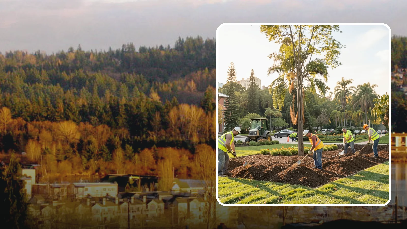 Municipal Mulch Installation in Kenmore, King County, WA - We install organic mulch in public tree rings, beds, and natural areas to conserve moisture and build soil for Western Washington...