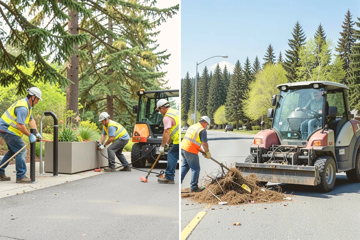 Municipal Mulch Installation in Kent, King County, WA - We calculate coverage and confirm mulch type and depth by area