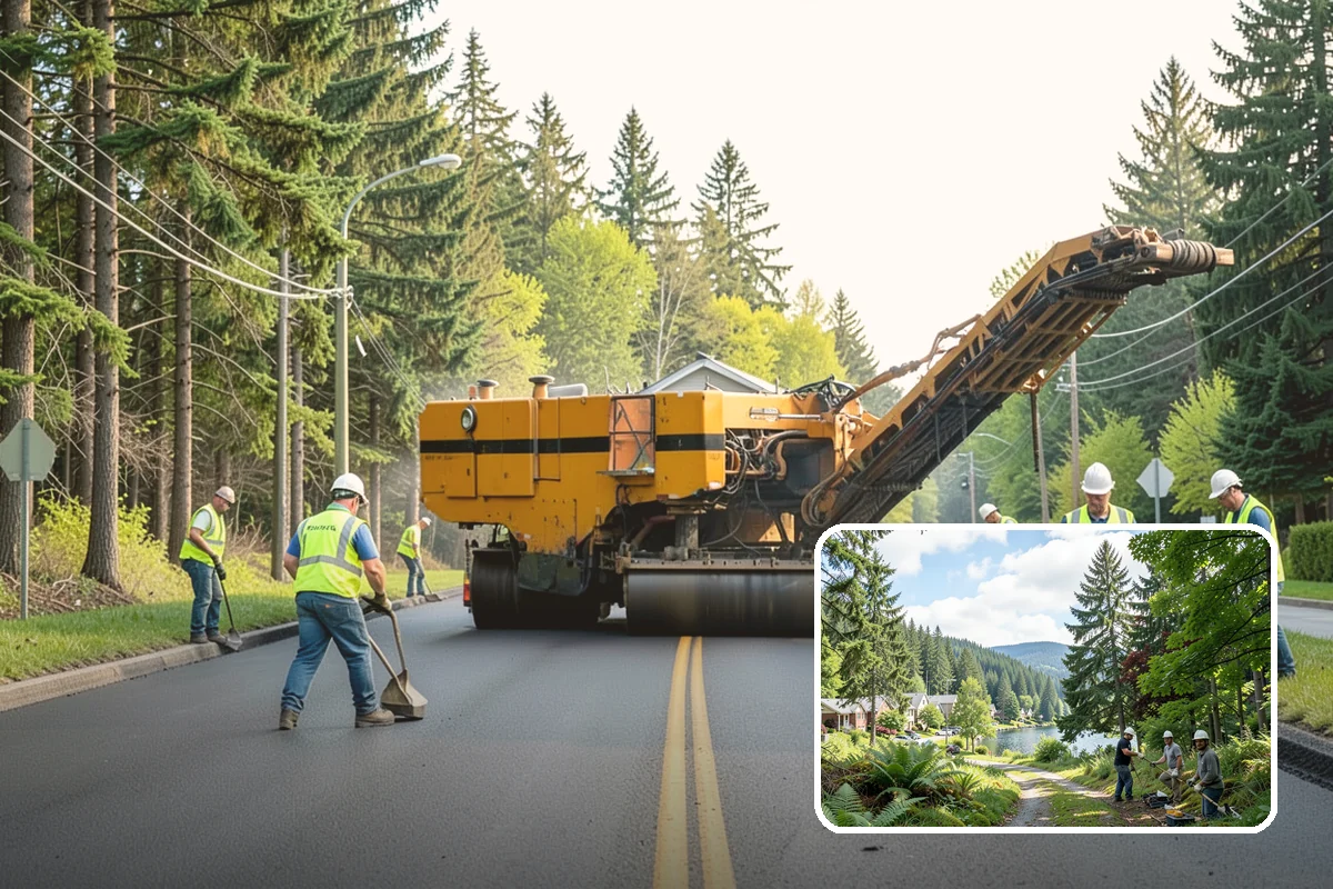 Municipal Mulch Installation in Lake Forest Park, King County, WA - Proper depth conserves soil moisture and suppresses weeds