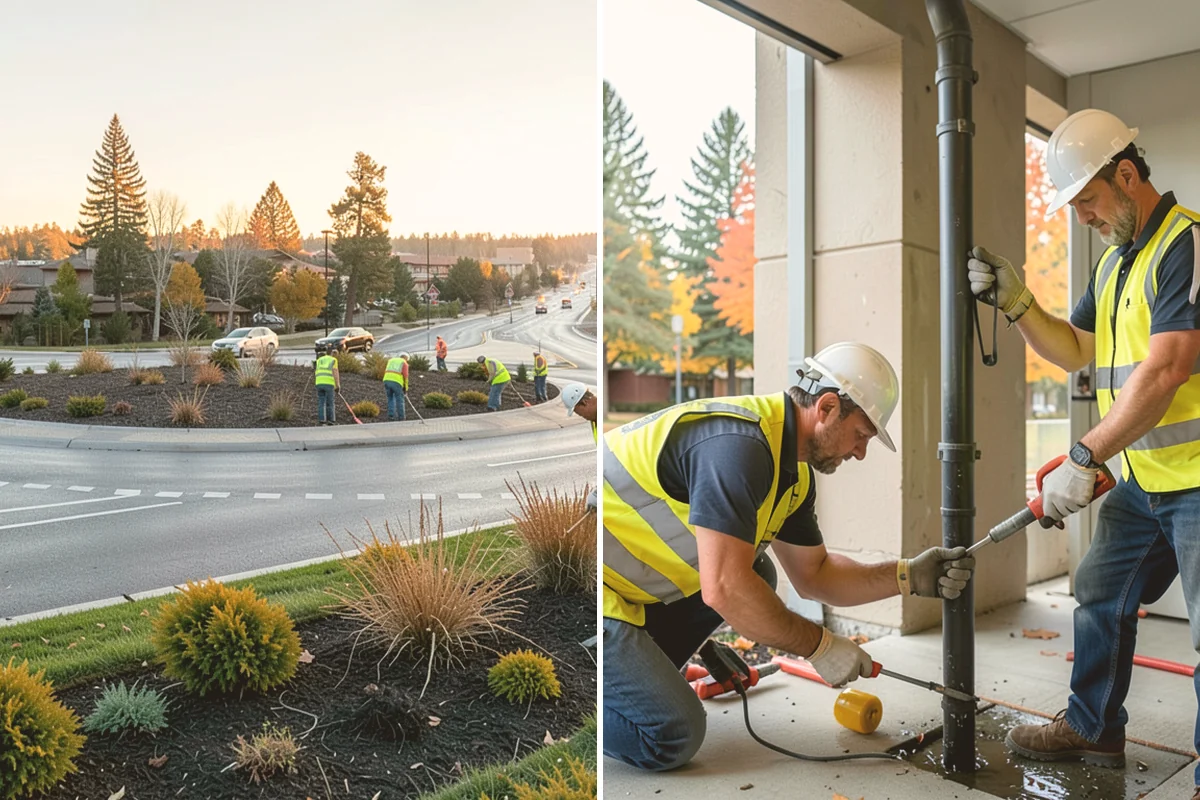 Municipal Mulch Installation in Lynnwood, Snohomish County, WA - We calculate coverage and confirm mulch type and depth by area