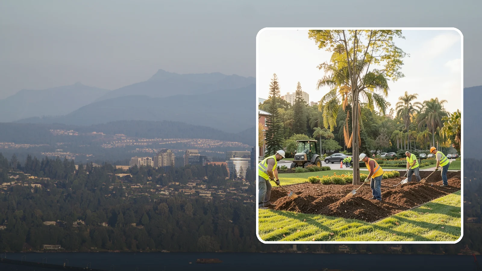 Municipal Mulch Installation in Medina, King County, WA - We install organic mulch in public tree rings, beds, and natural areas to conserve moisture and build soil for Western Washington...