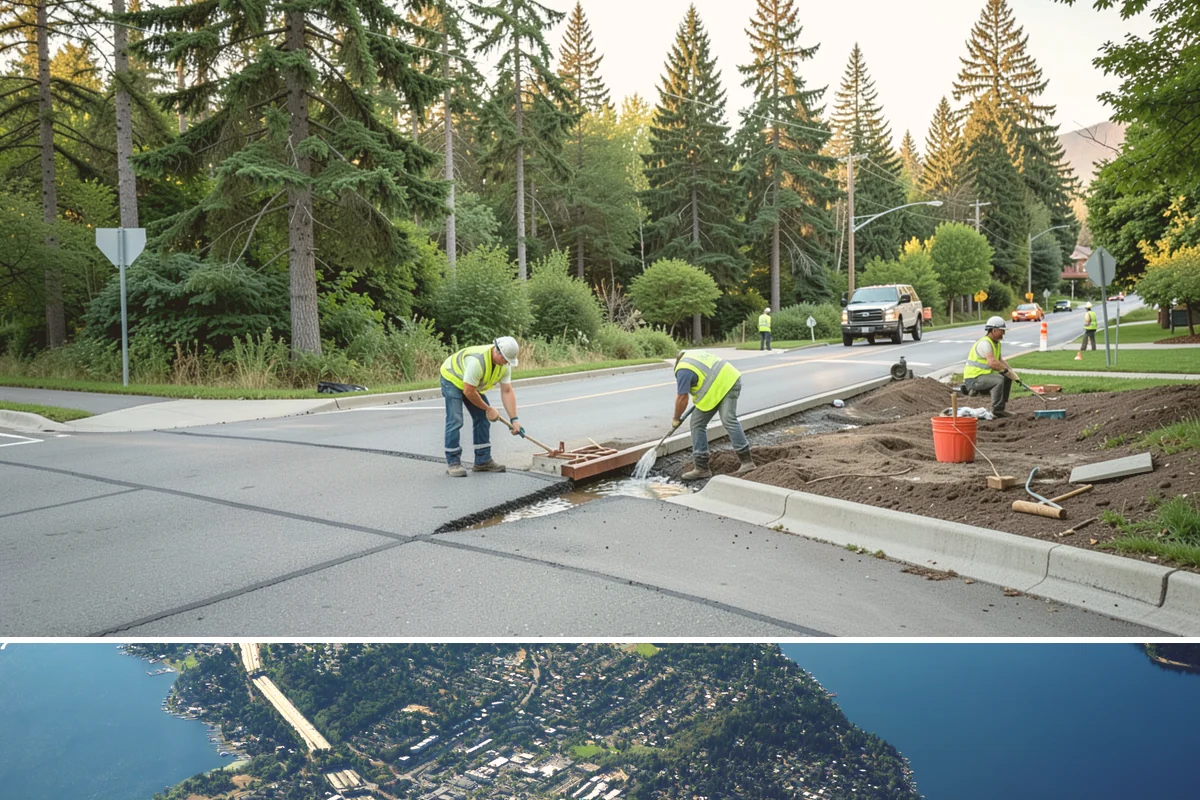 Municipal Mulch Installation in Mercer Island, King County, WA - Late spring application maximizes moisture retention through summer, while fall mulching insulates roots ahead of winter.