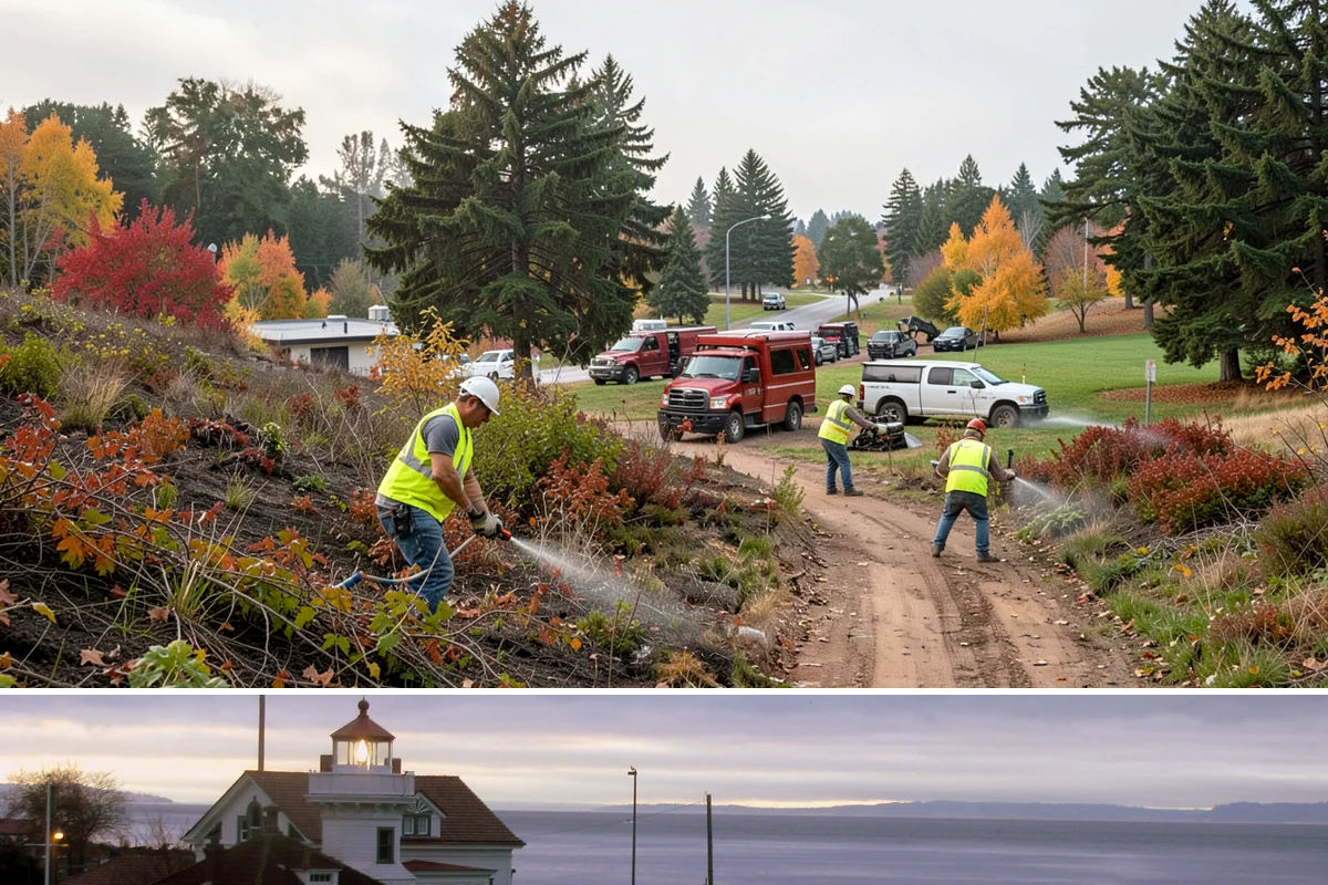 Municipal Mulch Installation in Mukilteo, Snohomish County, WA - Late spring application maximizes moisture retention through summer, while fall mulching insulates roots ahead of winter.