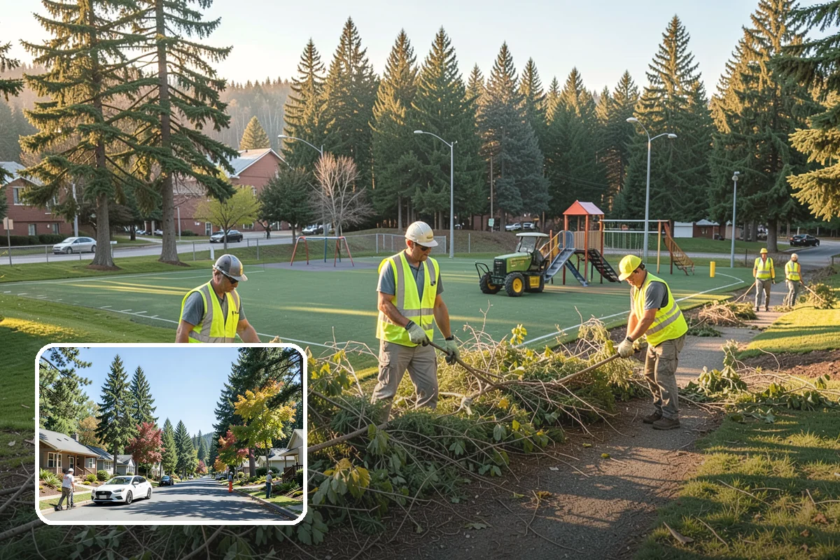 Municipal Mulch Installation in Orting, Pierce County, WA - Proper depth conserves soil moisture and suppresses weeds