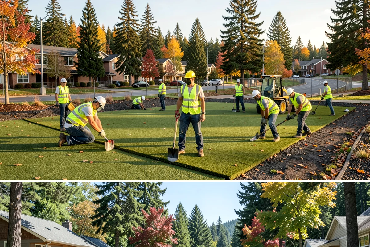 Municipal Mulch Installation in Orting, Pierce County, WA - Late spring application maximizes moisture retention through summer, while fall mulching insulates roots ahead of winter.