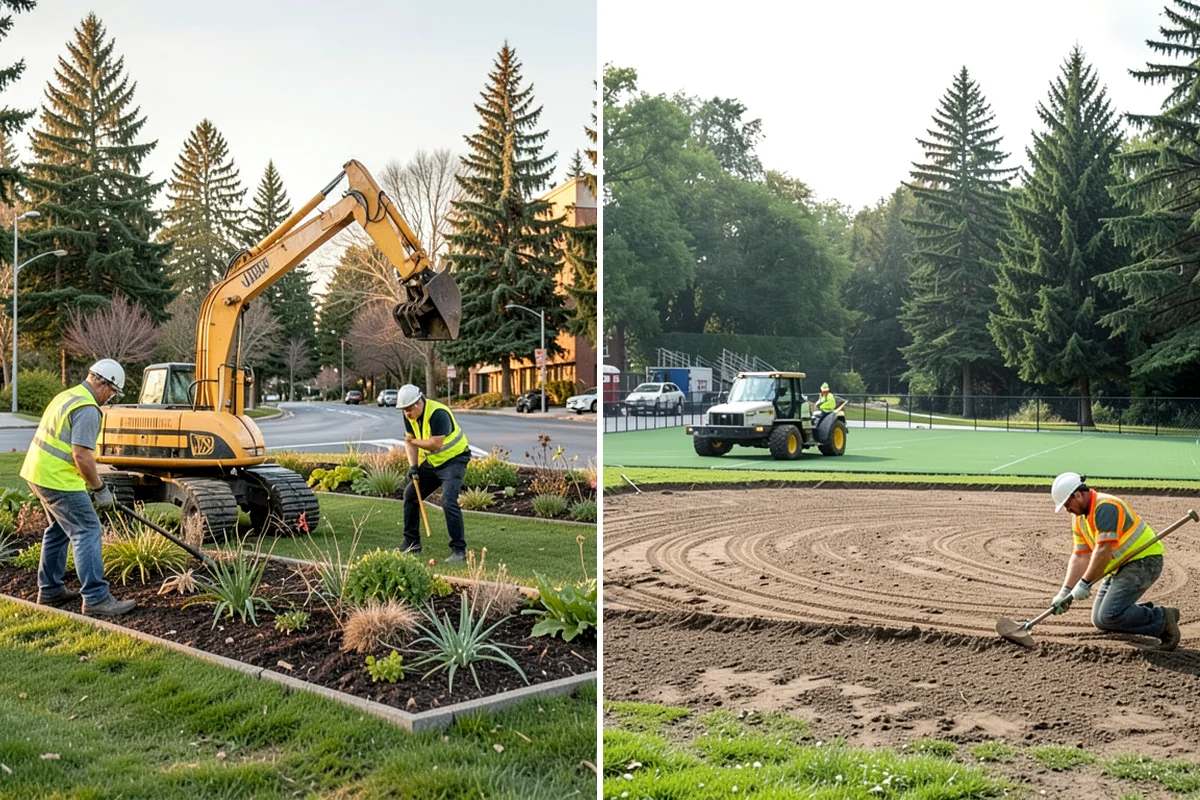 Municipal Mulch Installation in Pacific, King County, WA - We calculate coverage and confirm mulch type and depth by area